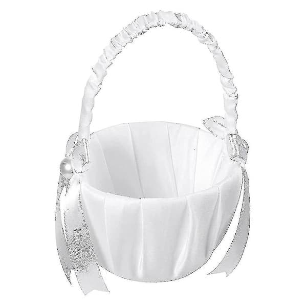 2-pack Bröllop Satin Blomsterkorg, Rosett Blomsterkorg