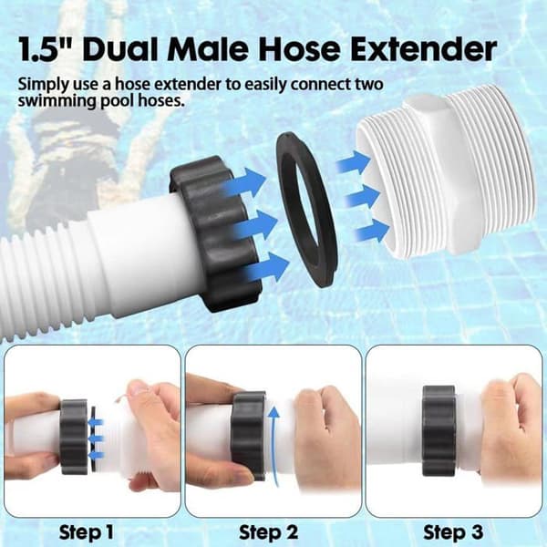 38 mm poolslangeforbindelse, tovejsfitting, til Intex Coleman tilslutningssæt