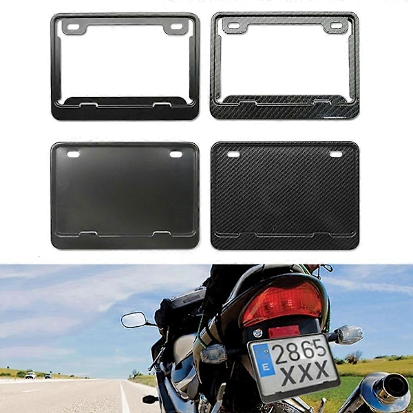 Motorcykel Nummerplåtsram för Främre Bakre Nummerplåtshållare Carbon pattern Solid