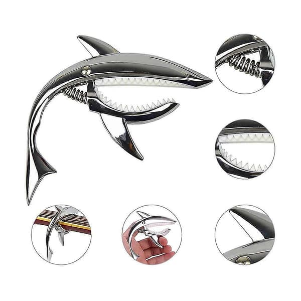 Zinklegering Gitarr Pitch Clip Akustisk Gitarr Elgitarr Pitch Clip Musikinstrument Tillbehör--Ljust silver