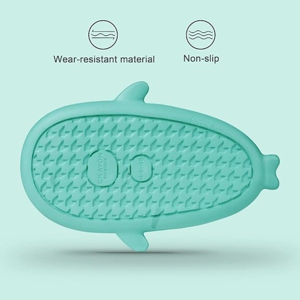Hajtofflor för pojkar och flickor, Shark Flip Flops för män och kvinnor, Shark Slippers, Bekväma halkfria pool-hajsandaler med tjock sula för sommaren Green mint 38/39