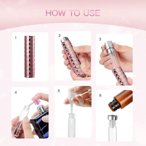 8 ml reise-parfymeforstøver sprayflaske, påfyllbar tom cologne-dispenser (3 farger)