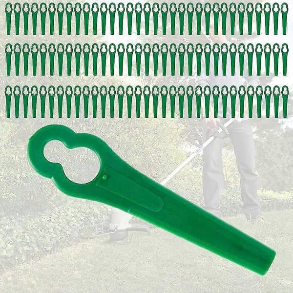 100-pakning 8,3 cm plastgressstrimmerblad Erstatningsblader Gressklipperblader for gressklipper