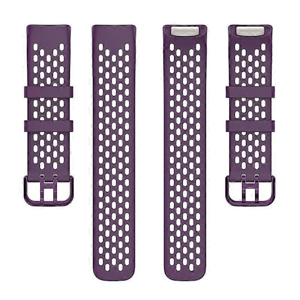 Blød silikone sportsudskiftningsurrem med åndbare huller til Fitbit Charge 6/5 Multicolor Style I