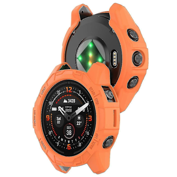 TPU-kellokotelo Garmin Epix Pro (gen 2) 47mm/Fenix 7 Pro/Fenix 7 -kelloille, naarmuuntumaton ontto suojus o Orange