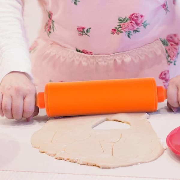 Liten kjevle for barn, 3 deler, non-stick silikonkjevle for hjemmelaging