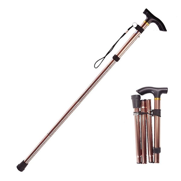 Justerbar Foldbar Vandrestav Skridsikker Base Vandrestave Aluminium Legering Sammenklappelig Stok 1 stk Høj Kvalitet khaki