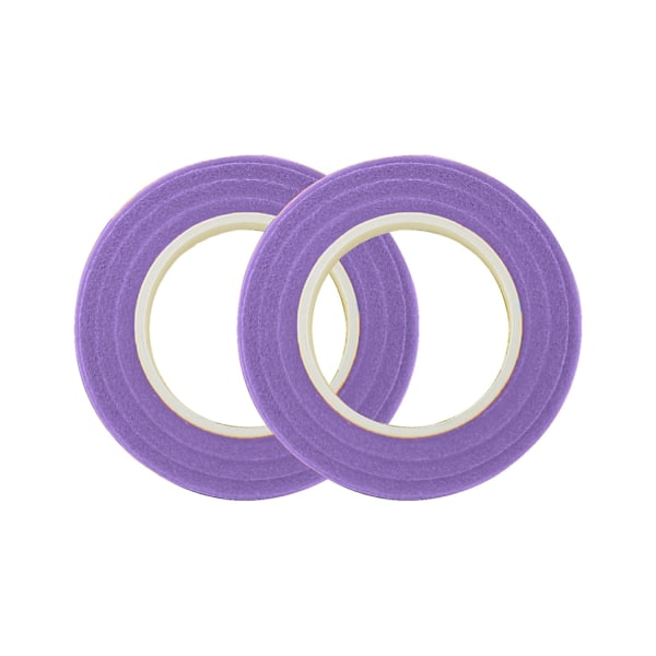 2 Rullar Självhäftande Blomtejp Elastisk DIY Blomtejp Stjälk Lindningstejp för Hemflorist Purple