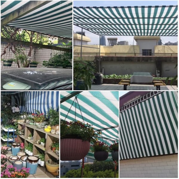 Patio Solsejl Baldakin, Havemarkise, Blomster, Planter, Drivhuse, Lader, Hundehuse, UV-bestandig Skyggenet. 2x2m