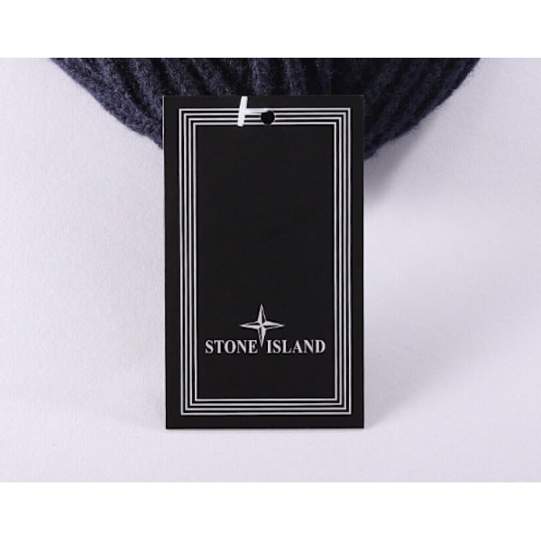 Stone Island Mössa Varm Tjock Beanie med Muddar Stickad Stretch Beanie Beanie (Svart)