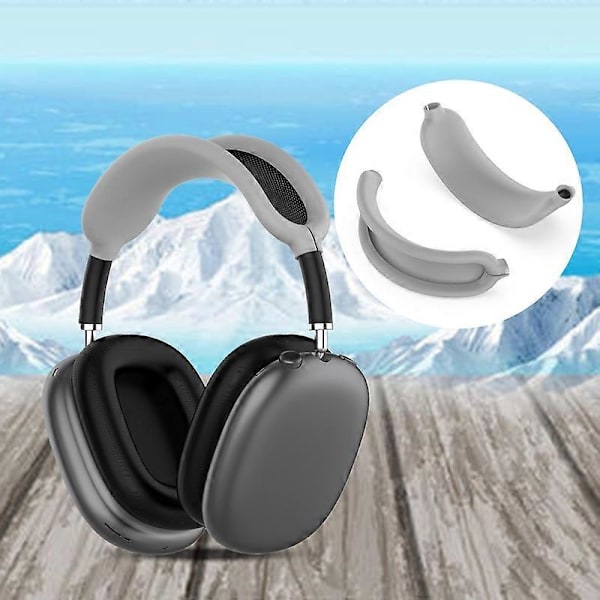Bærbar Anti-ripe Slitesterk Silikon Hodetelefoner Hodebåndpute for AirPods Max JIKAIX White