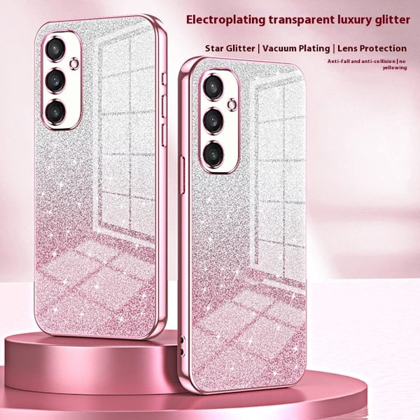 SKALO Samsung S25 Sähköpinnoitettu Glitter-kuori - Pinkki Pinkki