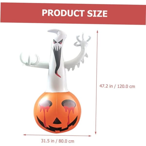 Uppblåsbart Halloween-spöke med pumpa och belysning - Utomhusdekoration