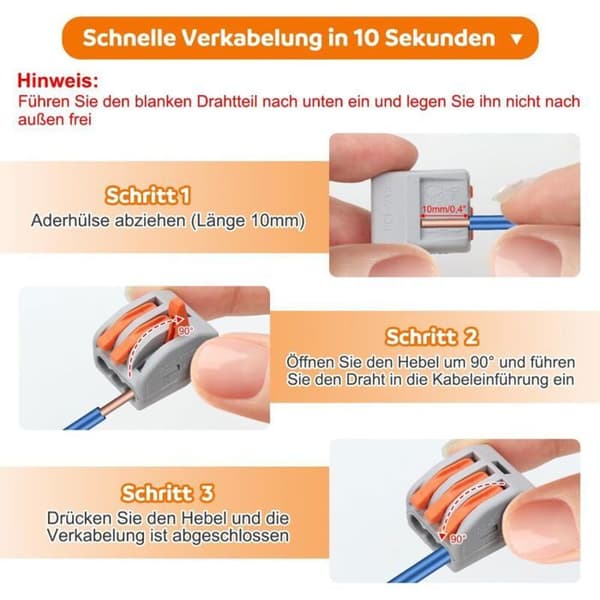 Snabba elkopplingssats, 80 st kopplingsplintar, 0,08-4,0 mm² kabelkontakter