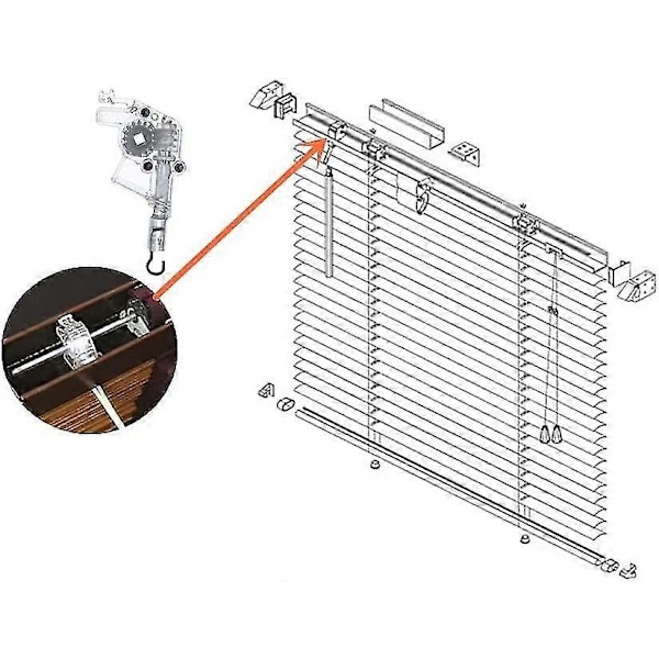 Stavvipper til 2\" Lavprofil Horisontale Persienner Vippemekanisme Krogforbindelse med Firkantet Gear Lav Skinne Persienne Tilbehør (2 stk., Hvid)