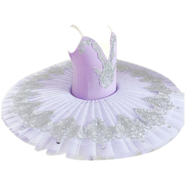 Balett Tutu Klänning Svan Dans Föreställningsdräkter för Flickor purple 140cm