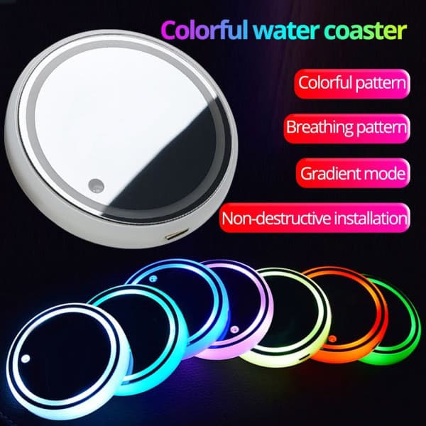 2 stk. Auto LED Bil Koppholder Base Plate LED Hub Lys