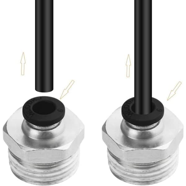 10-pack 6 mm push-in pneumatiska kopplingar 1/2\" NPT hane PC6 N4 för högtrycksluft, mässing