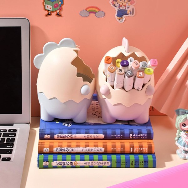 1 kpl Jelly Fashion Kids Cute Dinosaur Egg Pen Holder Opiskelija Luova Irrotettava Työpöydän Säilytyspenikotelo Toimiston Koriste Sininen Blue