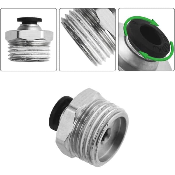 10-pack 6 mm push-in pneumatiska kopplingar 1/2\" NPT hane PC6 N4 för högtrycksluft, mässing