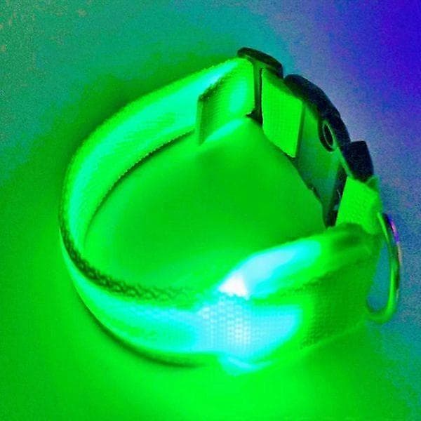 LED hundehalsbånd, genopladeligt, selvlysende, justerbart, reflekterende