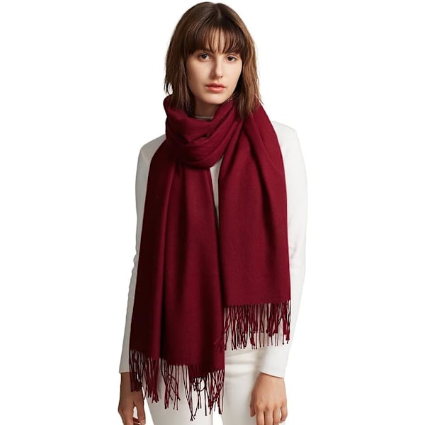 Naisten Huivi Pashmina Shawl Wrap Hääjuhla Peitto Tytöt Suuret Pehmeät Huivi Burgundy