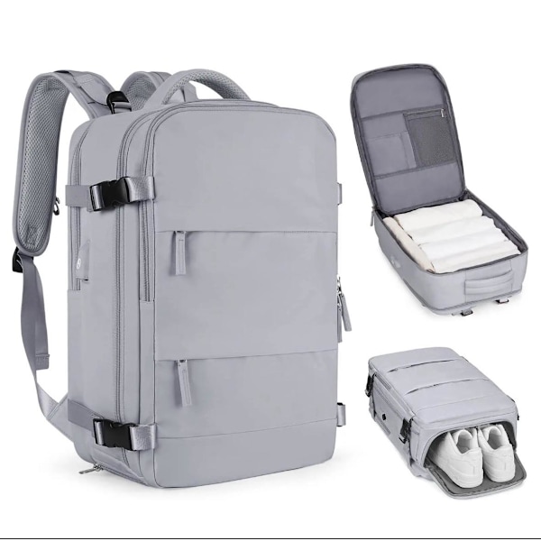 Ryanair Kabin Reseryggsäck 40x20x25 cm, Kabin Resväskor, Kabinväska för EasyJet, Handbagage, Kabinväska, Vandringsryggsäck Gray