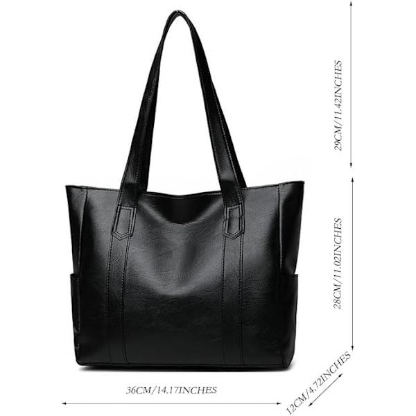 Dametasker, Damehåndtaske, Dame Crossbody Tasker, PU Læder, Dame Skuldertaske 01-negro