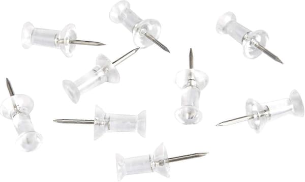 Häftstift, klart plasthuvud, stålspets, 100/200-pack Clear 200Pcs