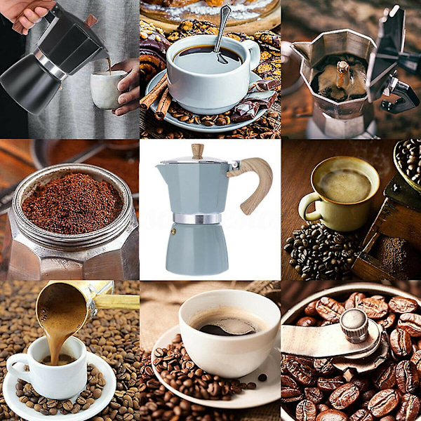Espresso-kaffebryggare i italiensk stil av aluminium, Perkolator, Spisplatta, Kanne Lake Green 300ML