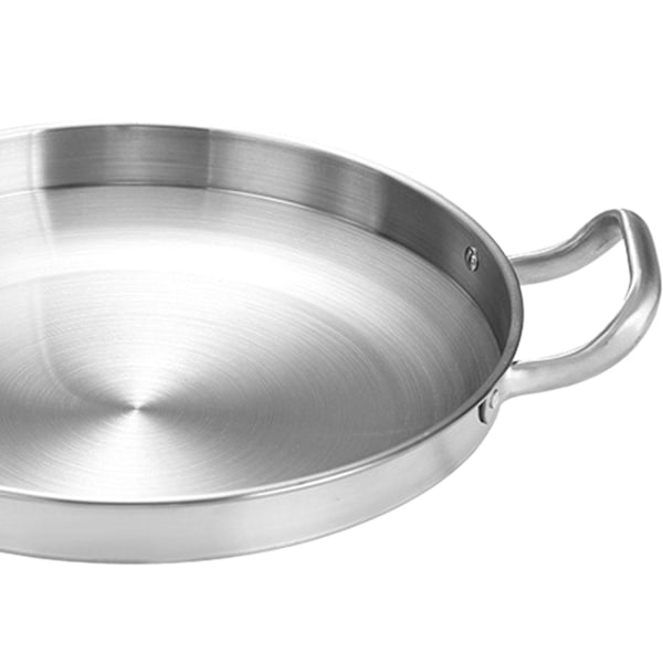 Fritegryte med doble håndtak, sauterpanne, kasserolle for utendørs restaurant husholdning sølv Silver 26.5cmx19.5cmx4.5cm