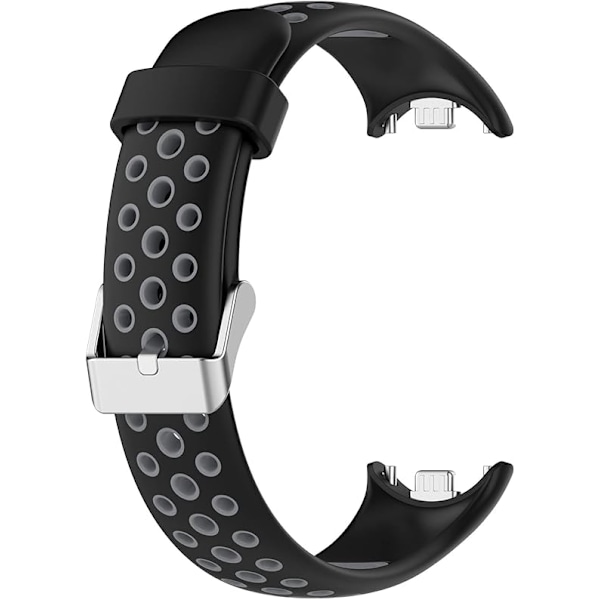 Smartwatcharmband Kompatibel med Xiaomi Mi Band 8, Silikonarmband, Ersättningsarmband, Armbandsslinga, Tillbehör black grey