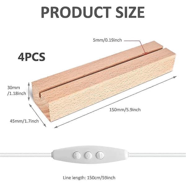 LED Træfod, LED Lysbase, USB Træbase, LED Lysfod