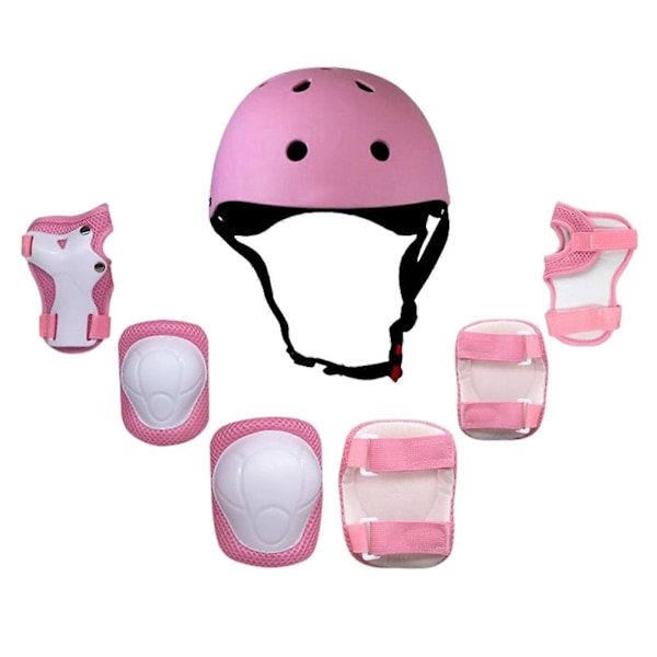 Skyddsutrustningsset för barn Lättviktig skyddsutrustning för rullskridskoåkning Pink