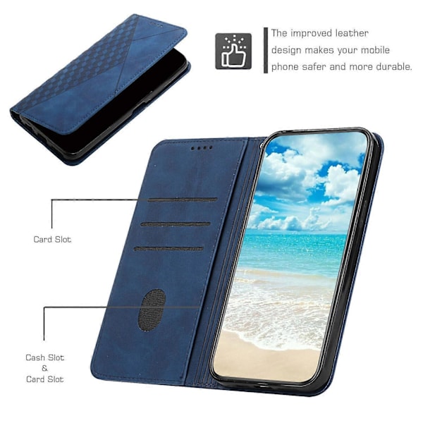 Etui til Xiaomi Redmi Note 13 4G Wallet Magnetisk Cover Flip PU Læder Kompatibel med Xiaomi Redmi Note 13 4G Etui Blue