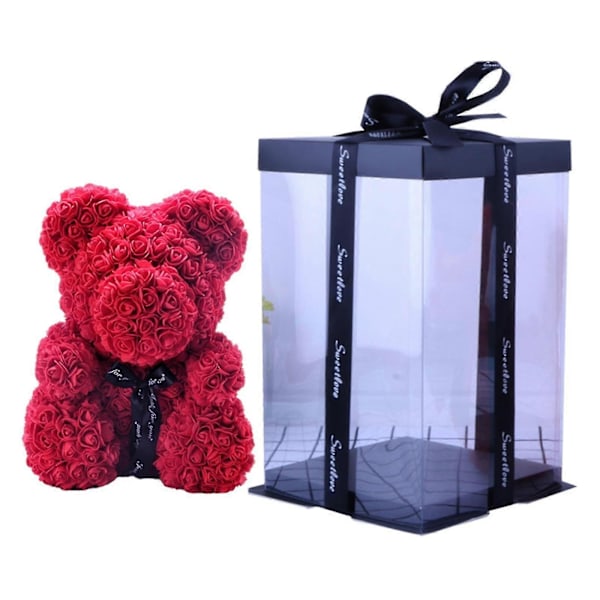 Ruusu Karhu Tekokukka Vaahto Ikuinen Elämä Ystävänpäivälahjat Koti Sisustus Lahjapakkauksella Teddy Bear Red