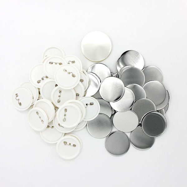 100 uppsättningar Blanka metallmärkebroscher Lapel Pin DIY-delar till Button Maker Machine Diy Button Maker Kit 32mm