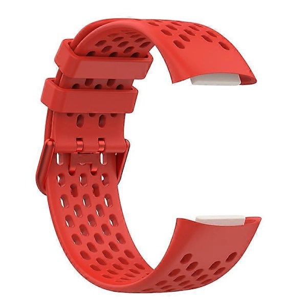 Blød silikone sportsudskiftningsurrem med åndbare huller til Fitbit Charge 6/5 Multicolor Style L