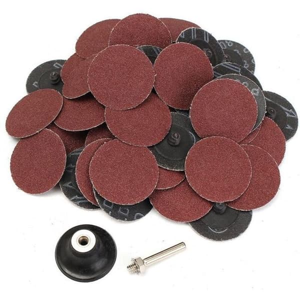 50 slibeskiver, 50 mm - 80 korn, sandpapir til rustfjernelse