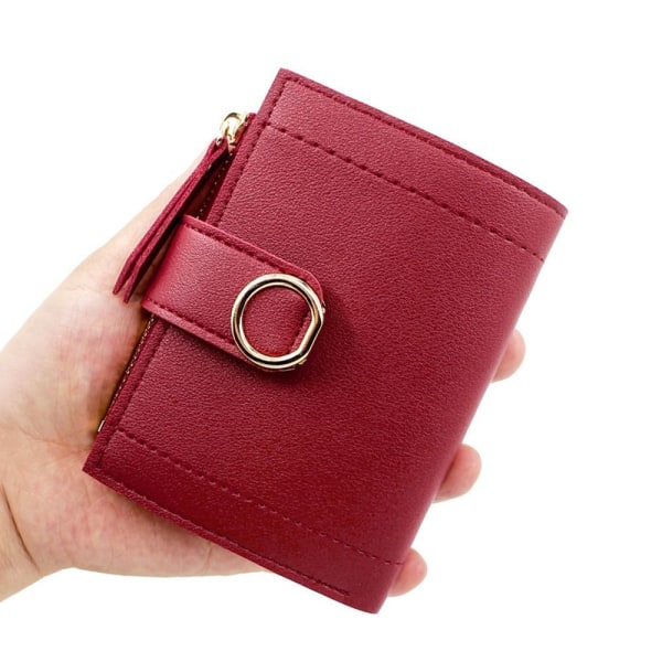 Kort plånbok damer Clutch väska ROSERÖD rosröd rose red