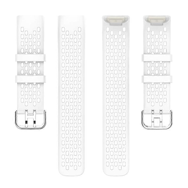 Blød silikone sportsudskiftningsurrem med åndbare huller til Fitbit Charge 6/5 Multicolor Style B