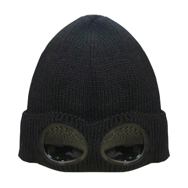 INF Strikket Lue med Briller Black