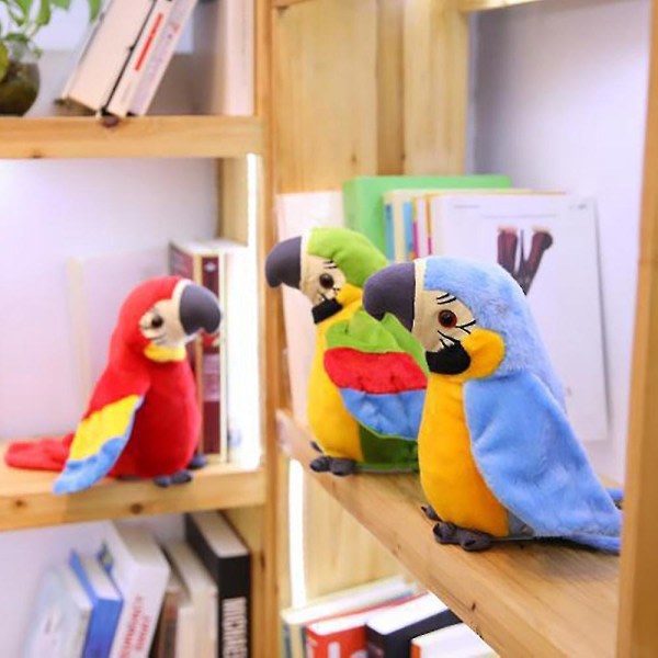 Talande papegoja upprepar vad du säger Plyschdjurleksak Elektronisk papegojleksak Plyschleksakpapegojaleksaker Be