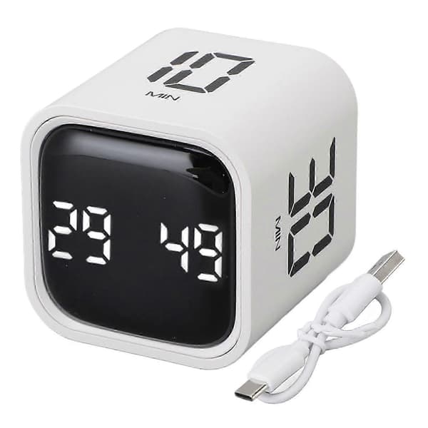 Gravity Timer Profesjonell Stille Drift Digital Kubetimer for Tidsstyring for Arbeid Studier Kjøkken Møte Hvit