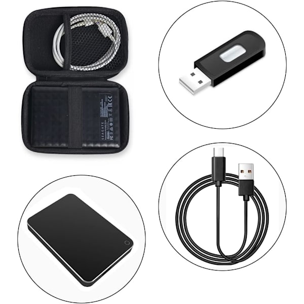 Kova kotelo kannettavalle ulkoiselle SSD-levylle, suojaava matkasäilytyslaukku, kovalevykotelo HDD-kotelo 2,5\" levyille