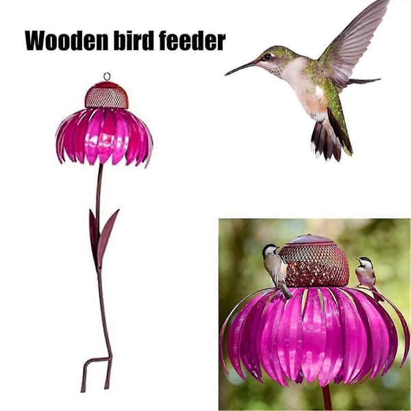 Foderflaske med stativ Udendørs have Blomsterformet fuglefoder