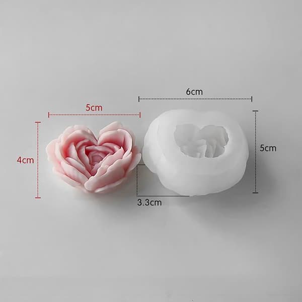 Sæt med 2 3D-blomsterforme til stearinlys - Silikoneforme til resin, boligindretning og lysestøbning