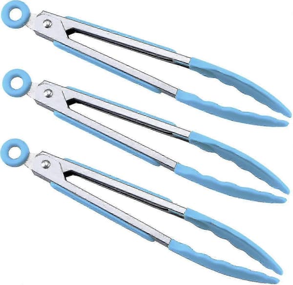 7\" Mini Silikone Serveringstænger Sæt Med 3 (blå)