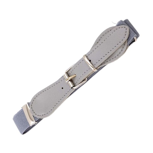 Elastiskt justerbart midjebälte för barn, avslappnat stretchbälte, sött klänningsbälte PU-läderbälte för pojkar jeans byxor kjolar Grey 2.5cmx65cm