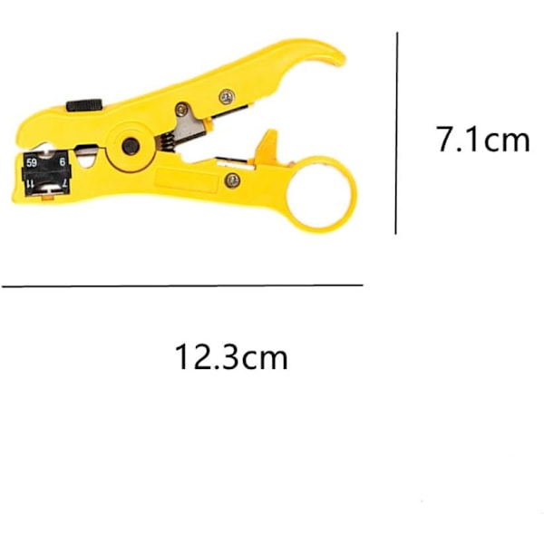 Universaali kaapeliriisutin ja -leikkuri litteille tai pyöreille UTP Cat5 Cat6 -kaapeleille, koaksiaalikaapeleille, riisutusväline